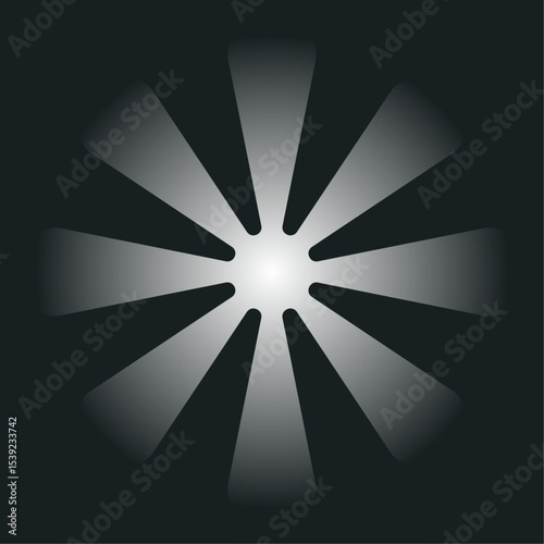 retro cone of light stripes abstract sun ray sunbeam shine 