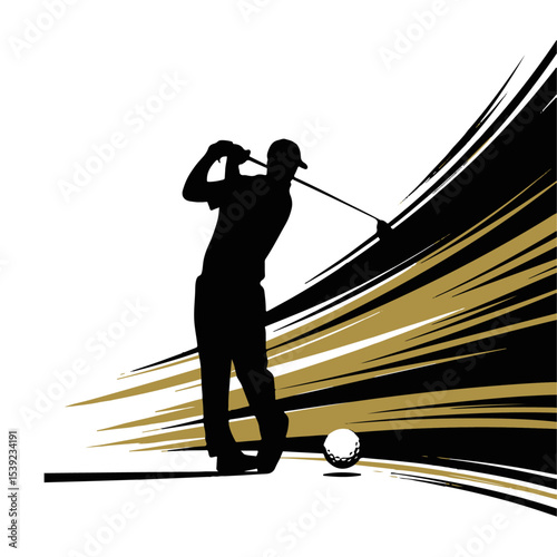 golf player silhouette vector