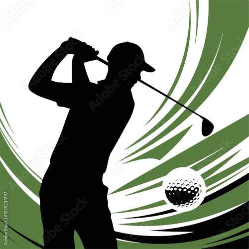 silhouette of a golf player