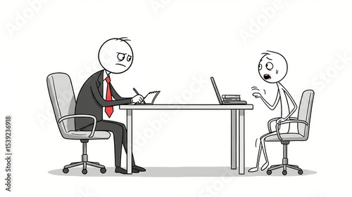 Humorous animation showing a stressed employee reacting to boss in office setting
