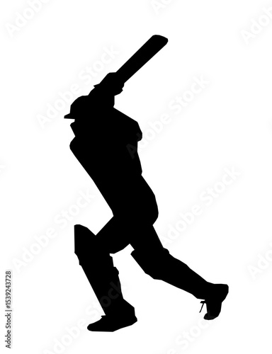 Dynamic Cricketer Silhouette Vector – Perfect for Sports Designs and Posters