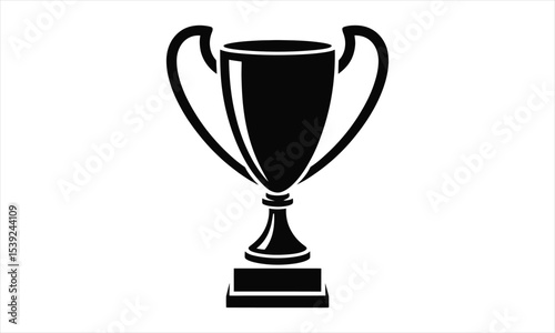 Black silhouette of a classic champion trophy