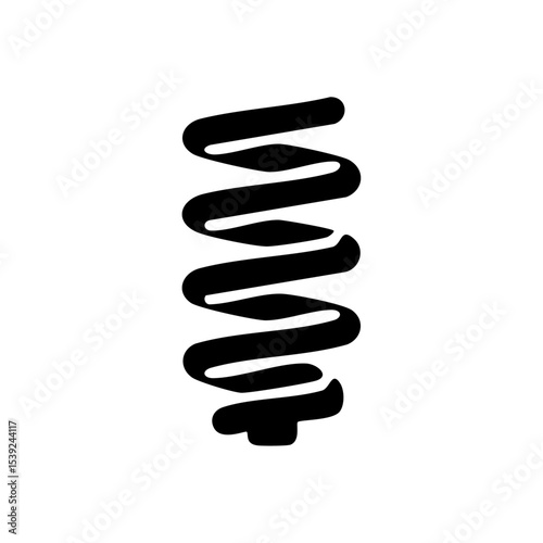 Vector icon of a coilover suspension spring in a clean black design.

