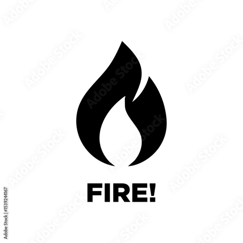 Simple fire hazard symbol ideal for signage, alerts, or flammable material labeling.

