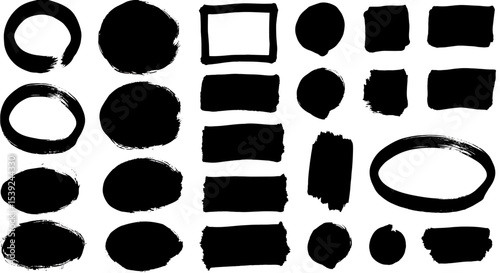 Creating Unique Artistic Expression Using Black Paint as a Medium for Diverse Shape and Form Exploration and Experimental Brushstrokes Design