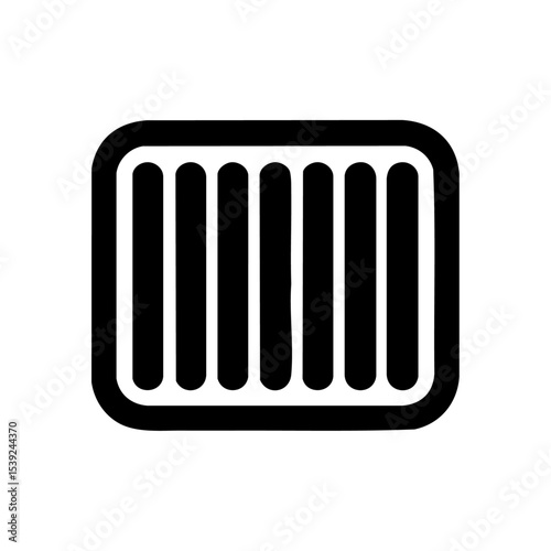 Black minimalist icon of a car intercooler or radiator.
