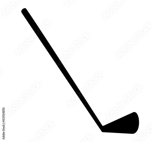 Black silhouette of golf club icon on white background. Clipart image isolated on background.