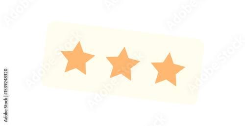 Star rating icon symbolizes quality feedback and achievement. An award icon highlights success and customer satisfaction. Graphic design element, modern style, perfect for promotional branding.