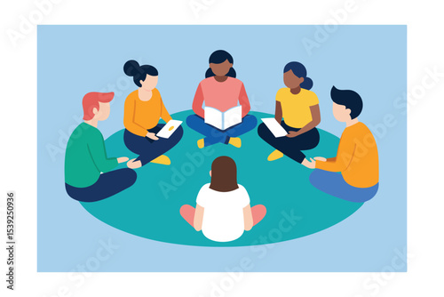 Diverse Group of People Engaged in Circle Discussion and Sharing Ideas
