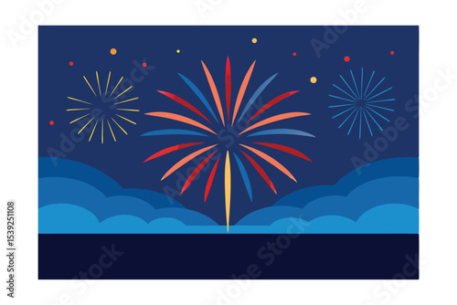 Spectacular Fireworks Display Night Sky Celebration