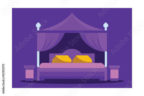 Luxurious Purple Canopy Bed Elegant Bedroom Design Inspiration