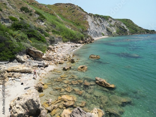 Fototapeta Naklejka Na Ścianę i Meble -  spiaggia dei calanchi, praialonga, crotone, calabria, italy