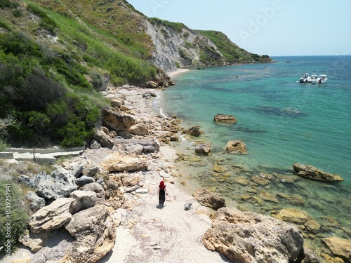 Fototapeta Naklejka Na Ścianę i Meble -  spiaggia dei calanchi, praialonga, crotone, calabria, italy