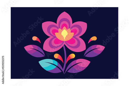 Vibrant Floral Illustration A Colorful, stylized Flower Design