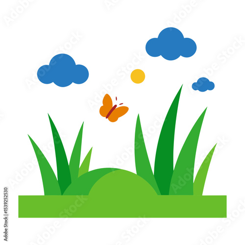 spring flowers and grass