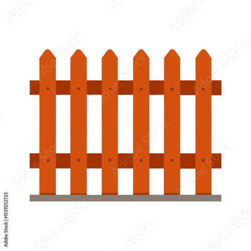 Flat Privacy Fence with Horizontal Planks Vector Element