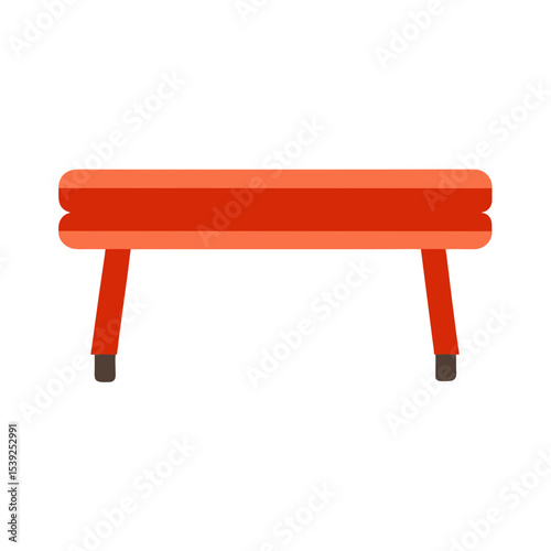 Flat Minimalist Bench with No Backrest Vector Element