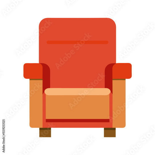 Flat Cartoon Recliner Chair Comfortable Lounge Vector Element or Asset