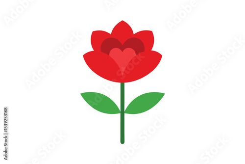 Red Flower with Hearts A Symbol of Love and Affection