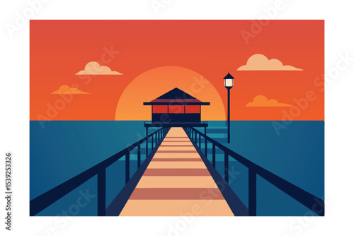Sunset Overwater Bungalow Serene Tropical Escape