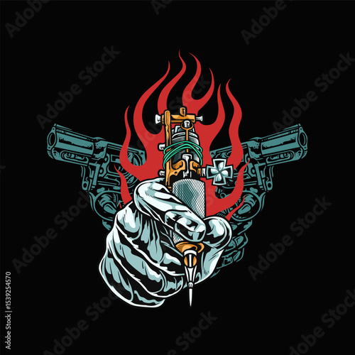 Tattoo Machine Illustration 