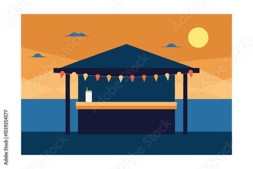 Sunset Beach Ice Cream Stand Summer Vibes and Refreshing Treats