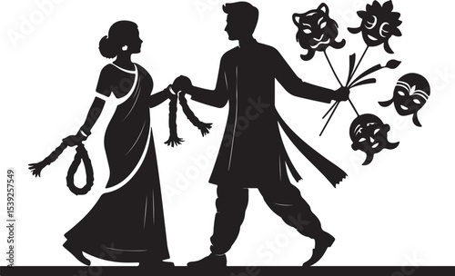 silhouette of a couple dancing