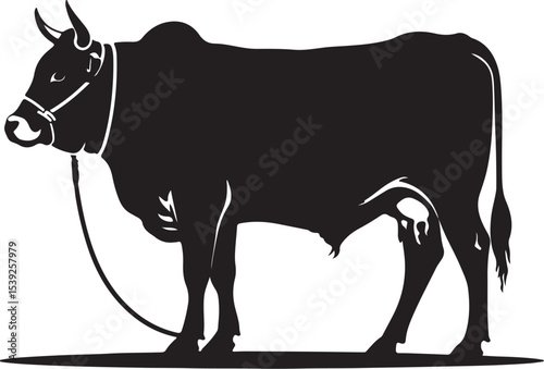 black and white bull