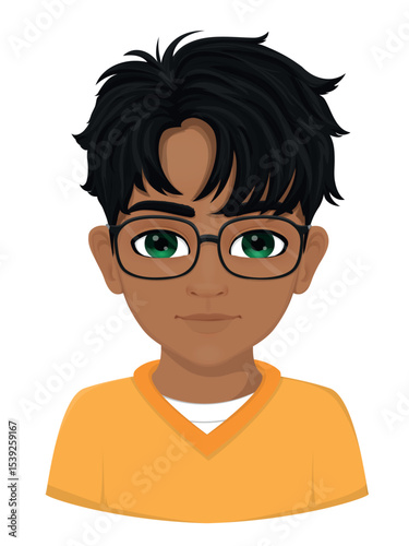 dark skinned charismatic young boy