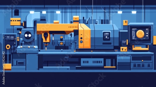 Advanced industrial machinery in a modern factory.