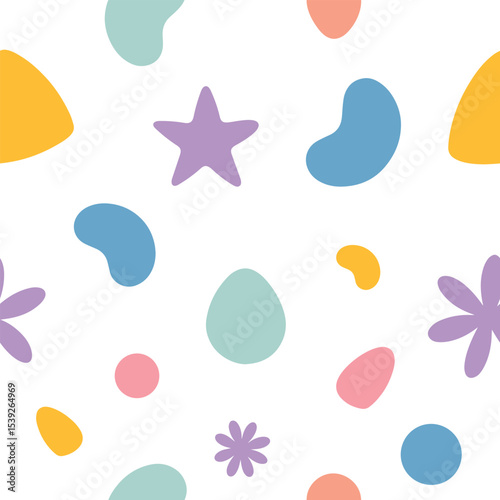 Pastel Colored Seamless Abstract Shape Pattern Vector