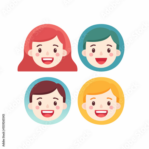 A vector icon set of various human emotions, each shown with simple expressive faces in a modern clean layout.