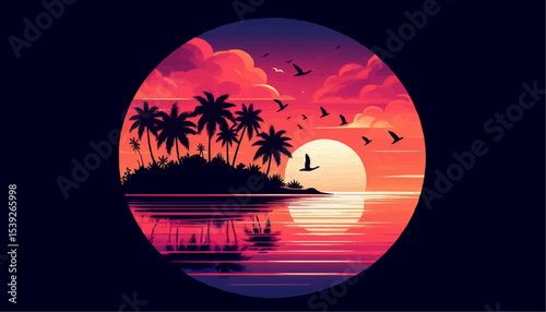 night landscape with moon