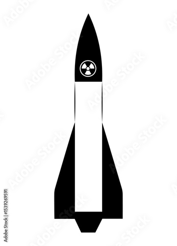 Missile Icon Vector Art with nuclear icon , Ballistic Missile Icon