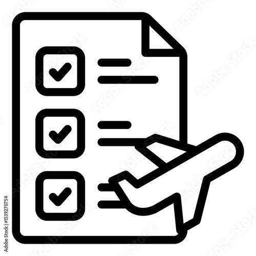 itinerary outline icon for travel schedule list