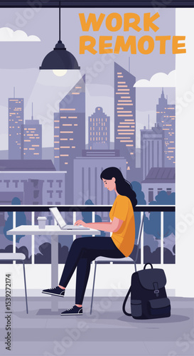 Woman Working Remotely