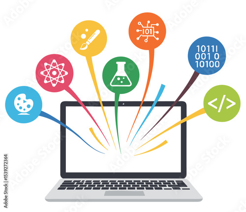 Fields of STEM laptop