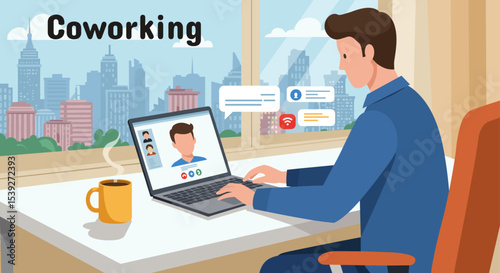 Man on Video Conference Call