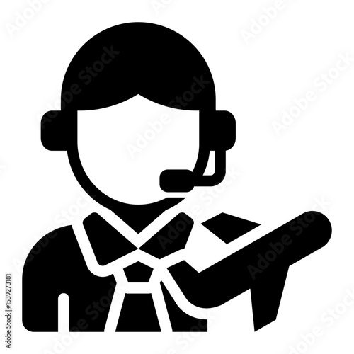 agent help glyph icon for travel support service