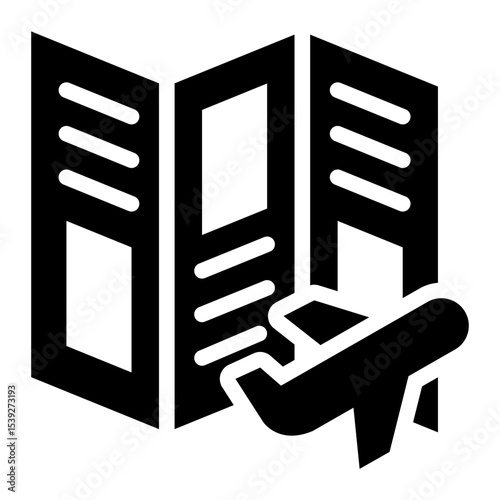 brochure flyer glyph icon for travel promotion media