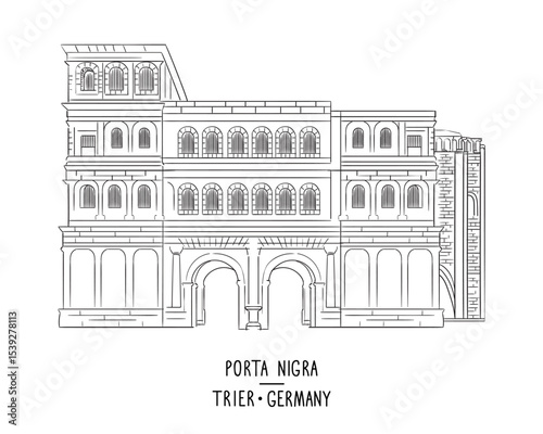 Berlin Brandenburg Gate hand drawn vector illustration