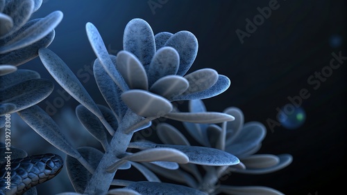 Close up of a snake near a succulent plant with a dark background and lens flare effect