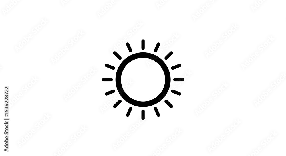 Fototapeta premium A simple black and white illustration of a sun with rays emanating from a central circular shape