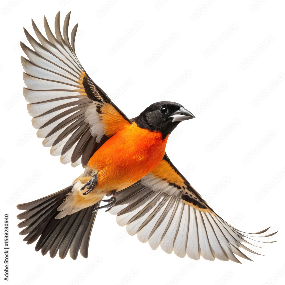 Fototapeta premium black winged blackbird isolated