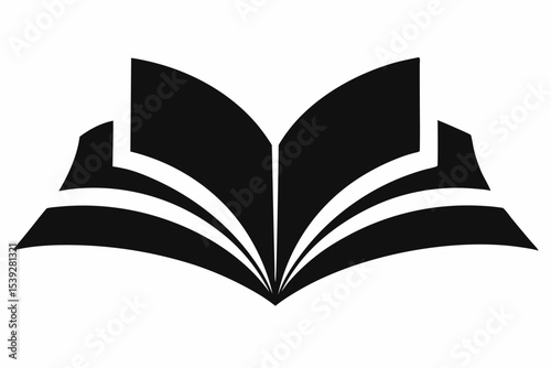 Open book with black wings vector illustration for education and literature concept