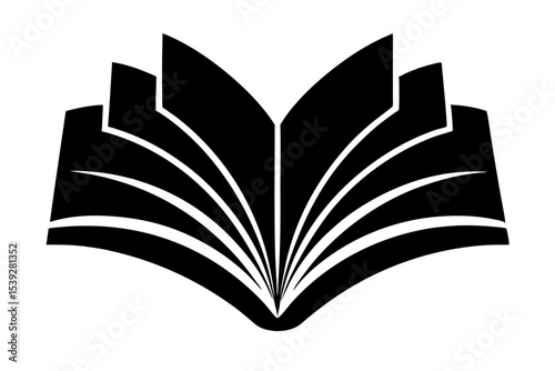 Open book vector illustration: a symbol of education, knowledge, and learning, with blank pages for new information