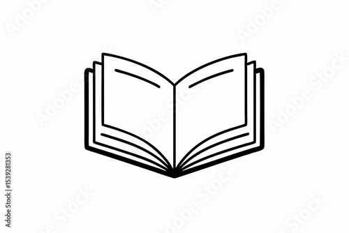 An open book with blank pages is isolated on white, ready for education and study