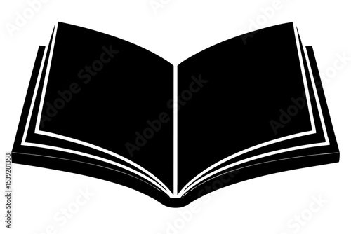 Old open book with blank white pages isolated, perfect for education or diary entries
