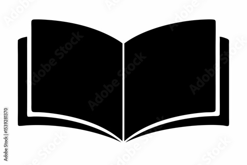 White blank pages of an open book isolated on a black background, a vintage education object for literature or a diary