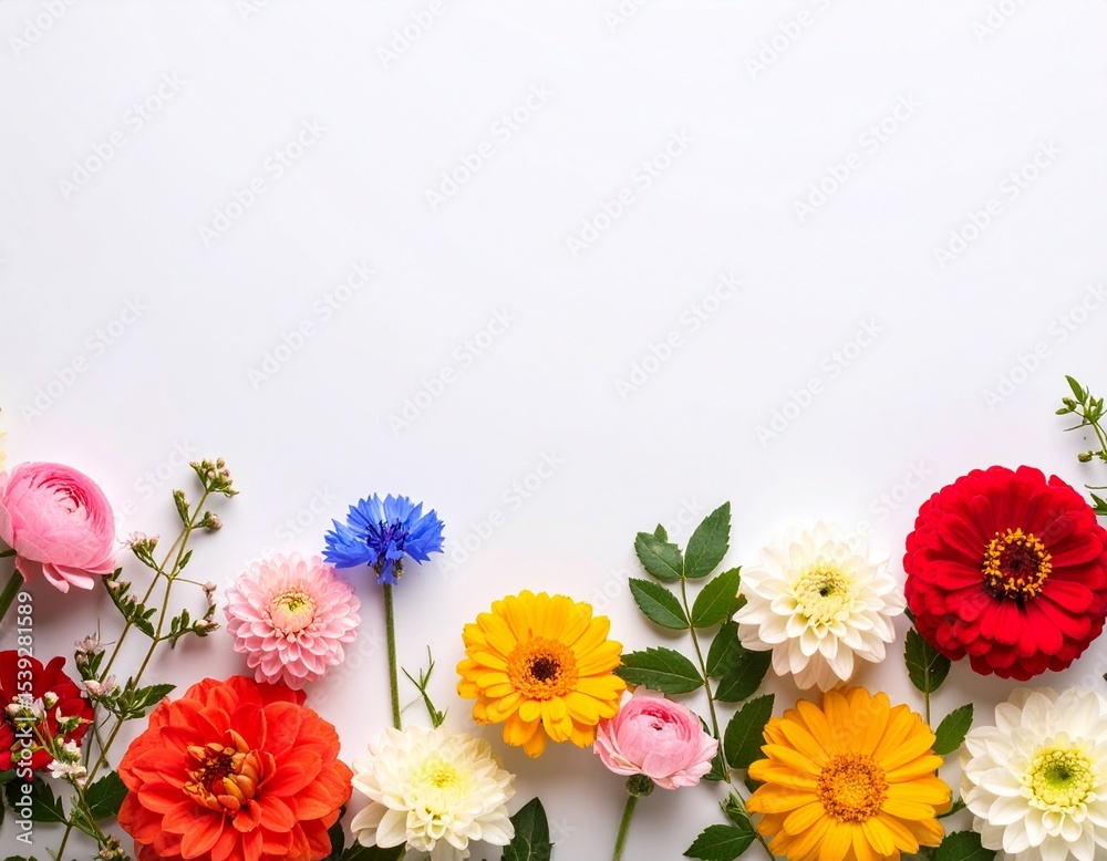 Obraz premium flower frame on white background
